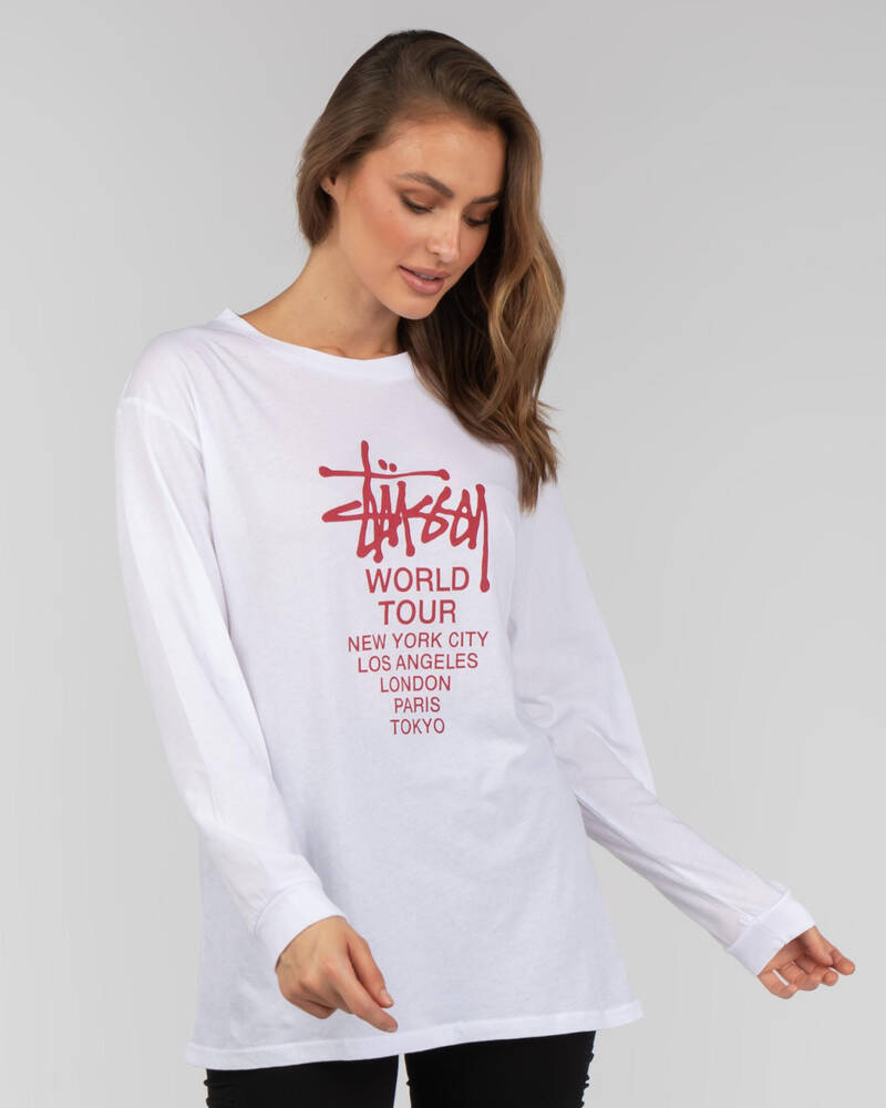 Stussy World Tour Long Sleeve T-Shirt for Womens