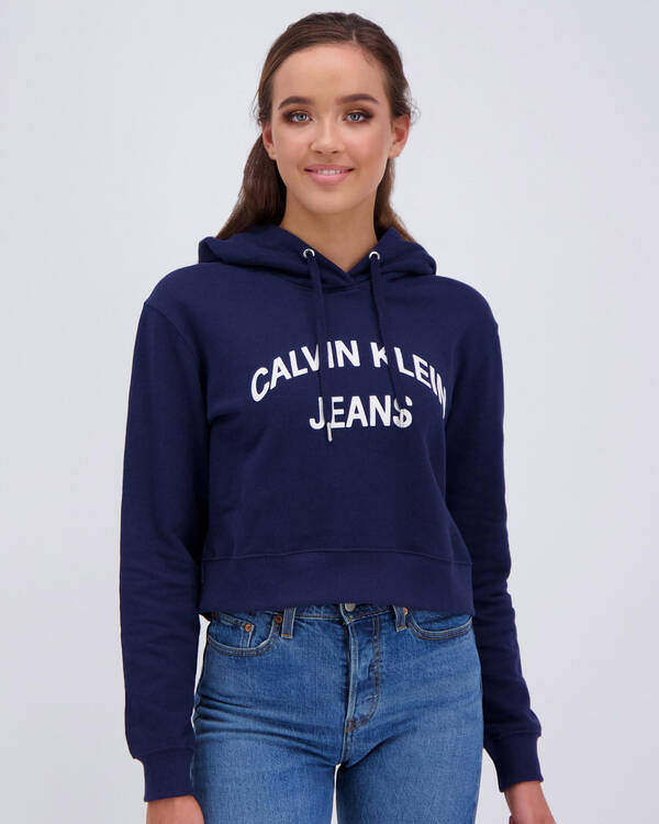 Calvin Klein Jeans Institutional Curved Hoodie for Womens