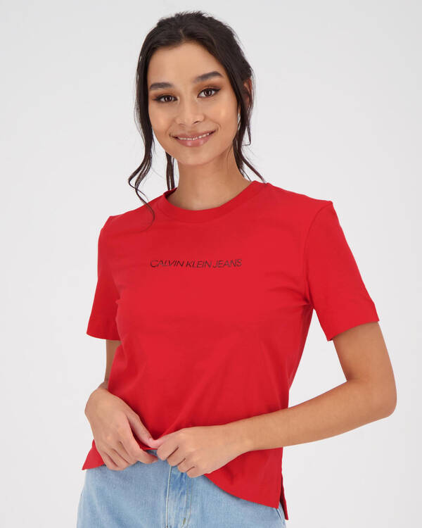Calvin Klein Jeans Shrunken Institutional T-Shirt for Womens