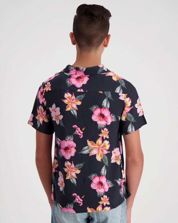 Skylark Boys' Hibiscus Short Sleeve Shirt for Mens