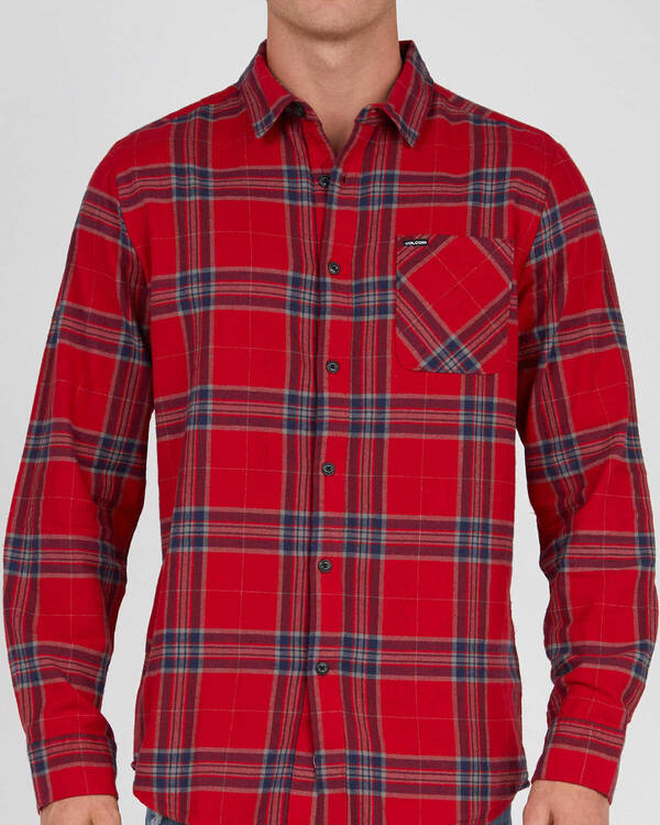Volcom Caden Plaid Long Sleeve Shirt for Mens