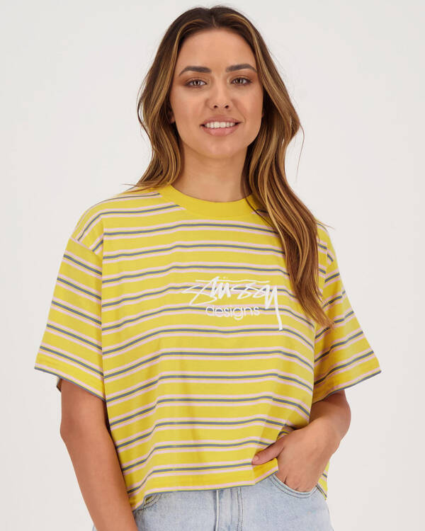 Stussy Terry Stripe T-Shirt for Womens