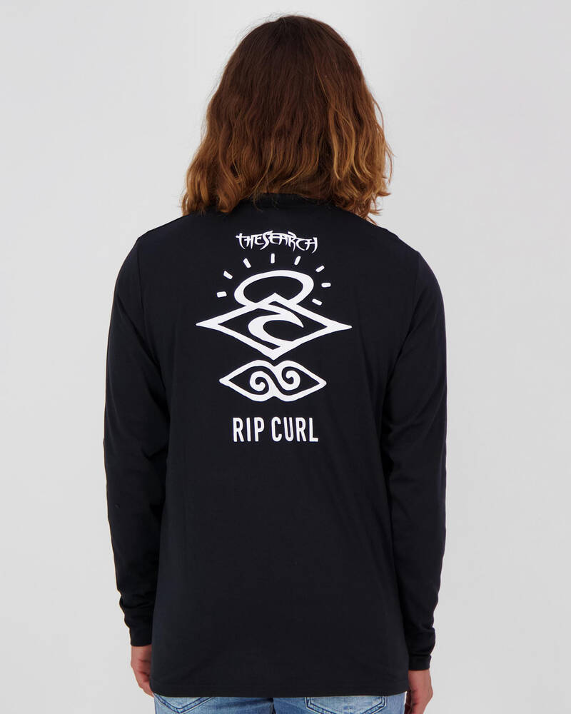 Rip Curl Search Logo Long Sleeve Rash Vest for Mens
