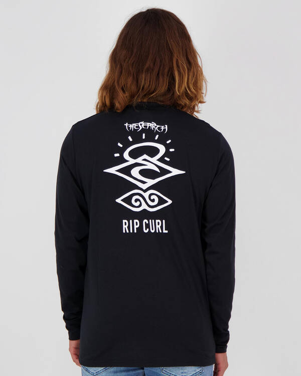 Rip Curl Search Logo Long Sleeve Rash Vest for Mens