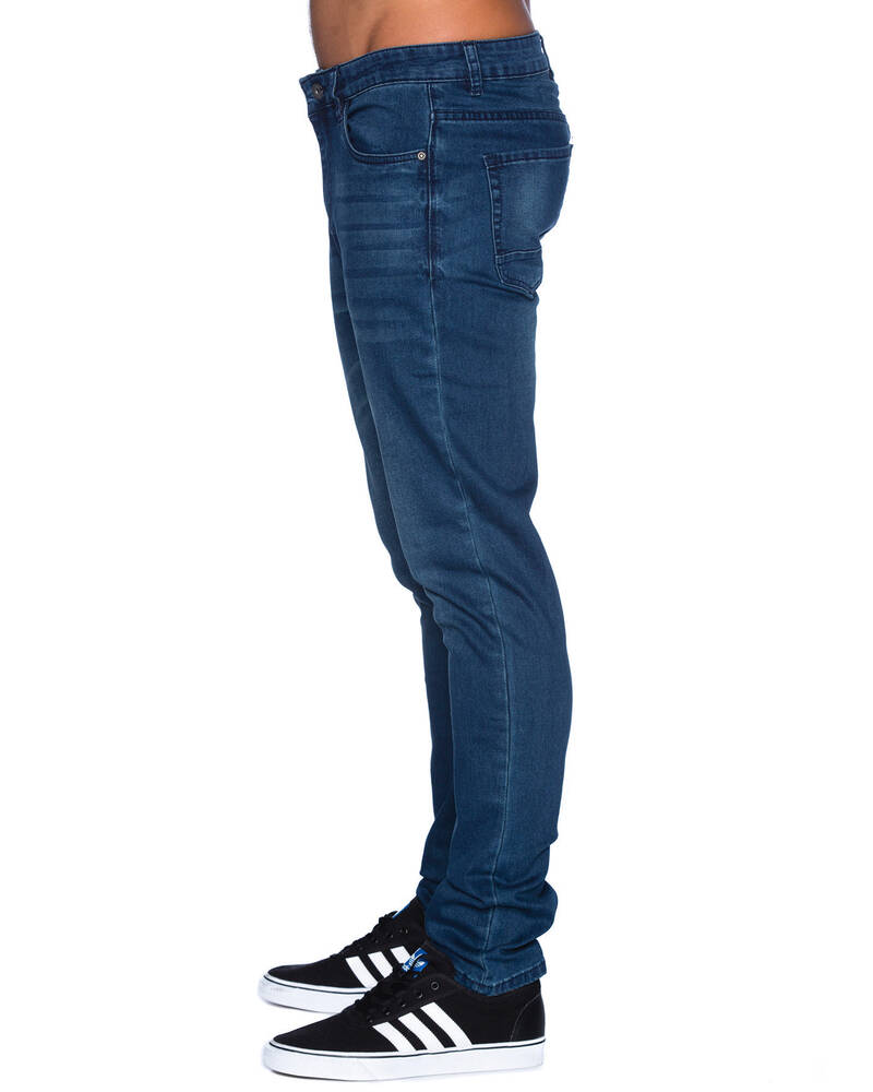 Lucid Mens Slang Dark Blue Jeans for Mens