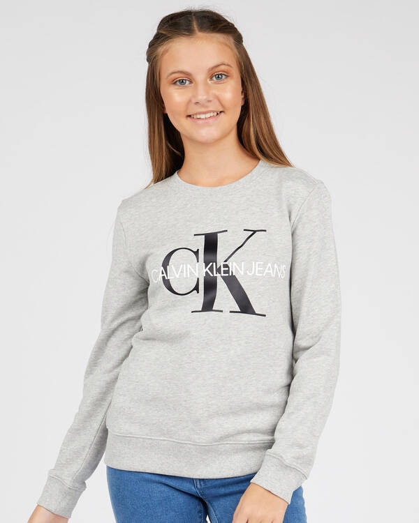 Calvin Klein Girls' Monogram Logo Sweatshirt for Womens