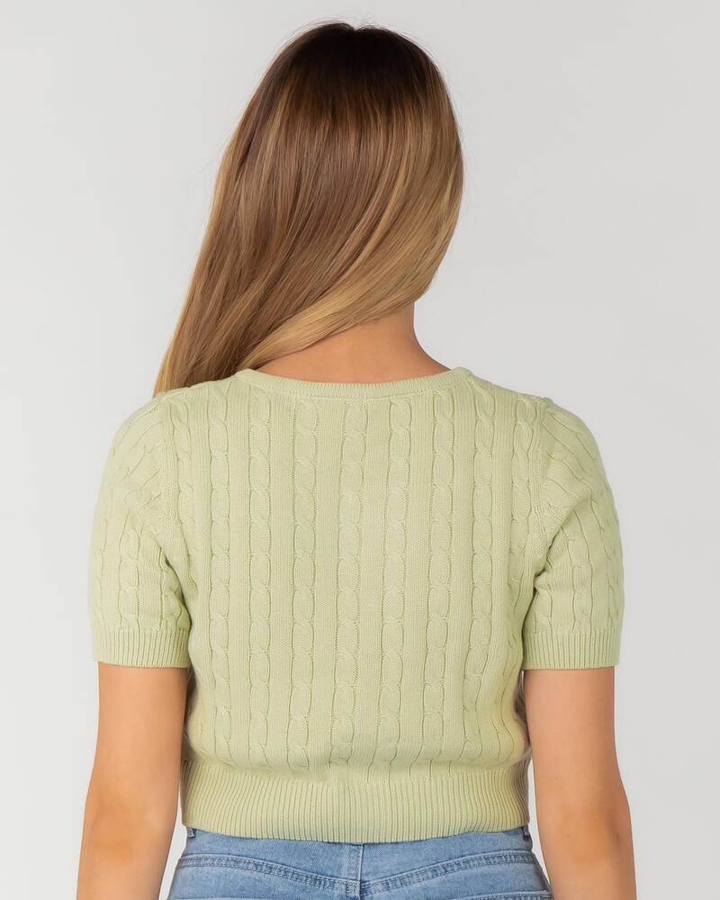 Into Fashions Tracks Knit Top for Womens