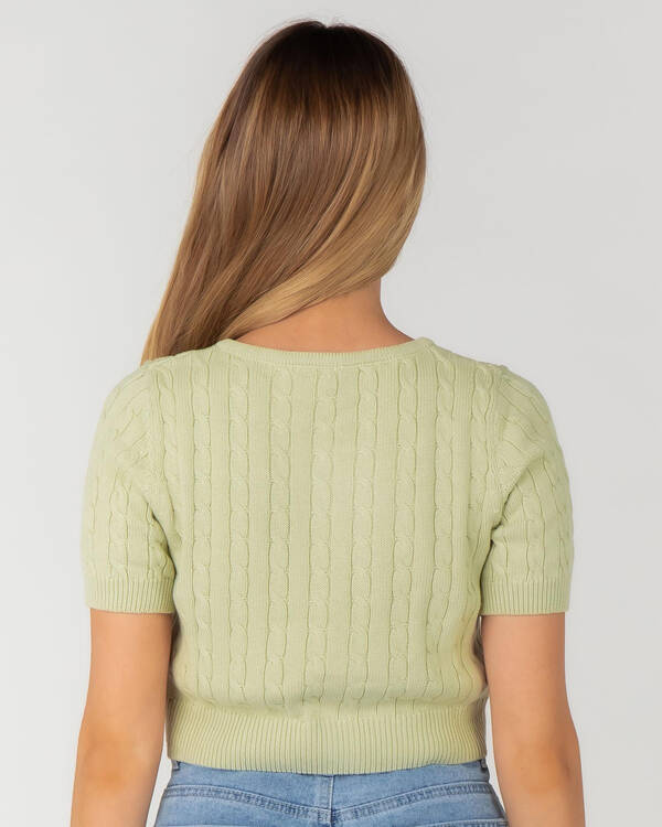 Into Fashions Tracks Knit Top for Womens