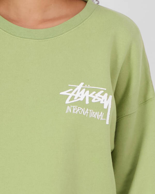Stussy Stock Crop Crew Sweatshirt for Womens