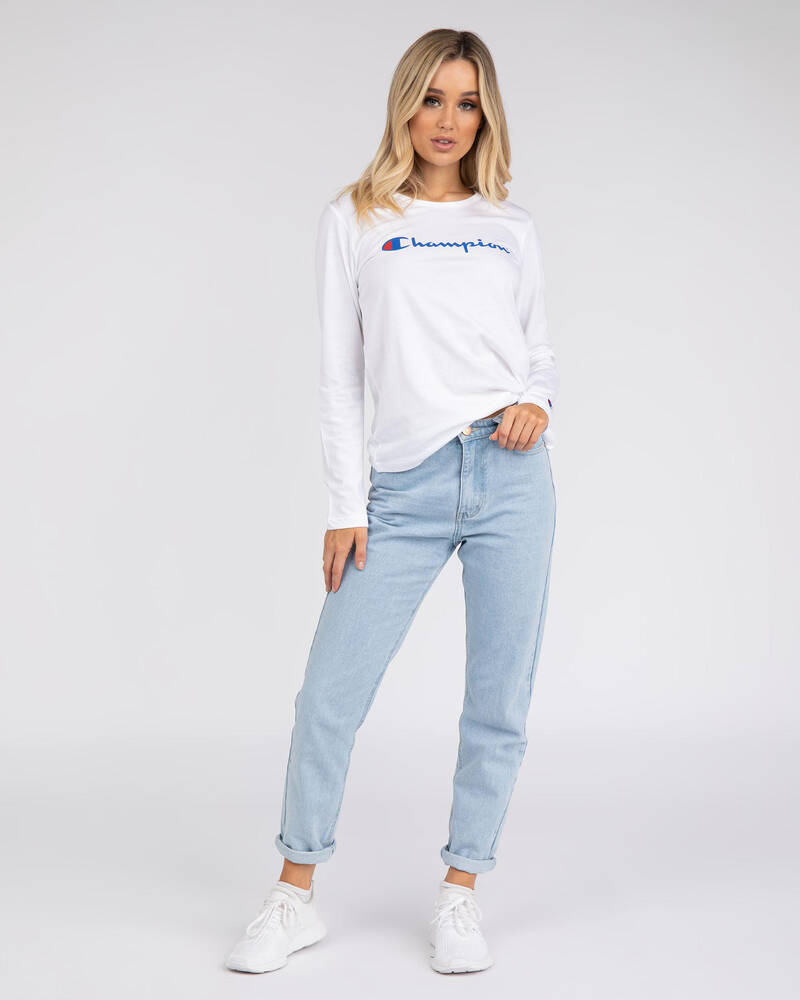 Champion Logo Long Sleeve T-Shirt for Womens