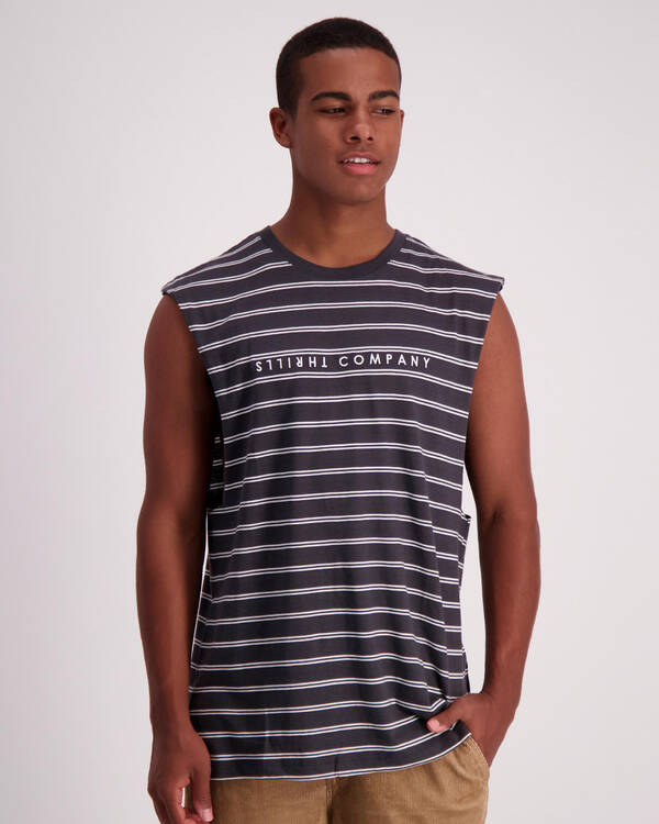 Thrills Double Stripe Muscle Tank for Mens