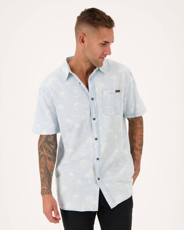 Salty Life Nautical Short Sleeve Shirt for Mens