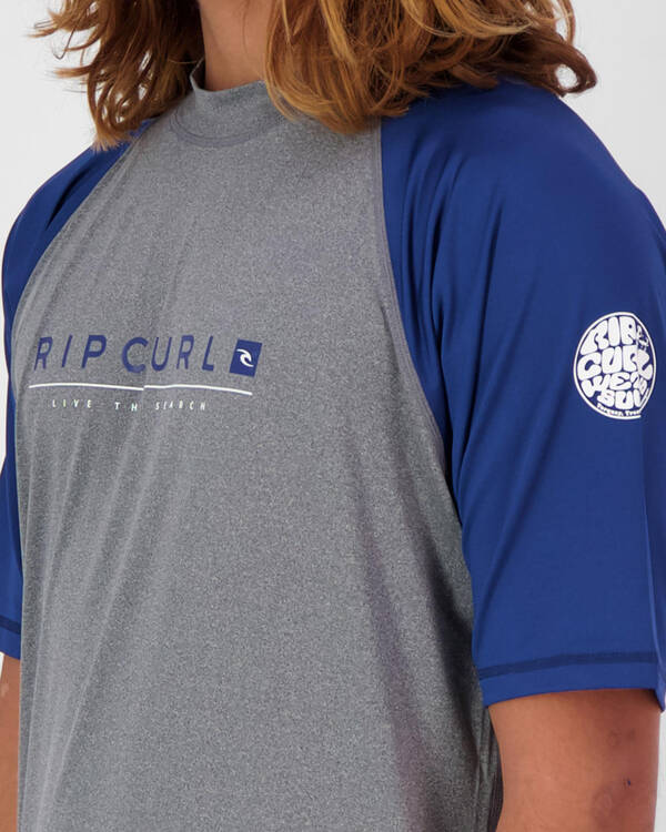 Rip Curl Shockwave Short Sleeve Rash Vest for Mens