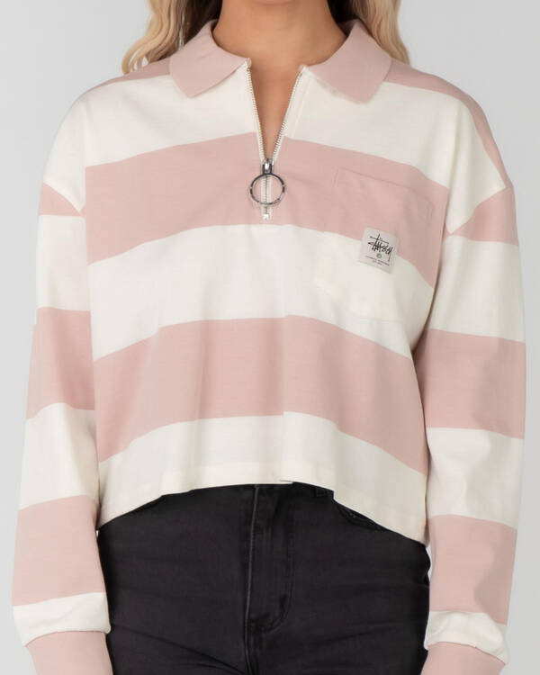 Stussy Loree Stripe Rugby Long Sleeve Shirt for Womens