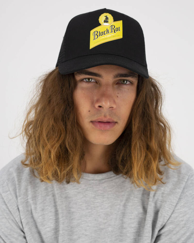 Frothies Black Rat Trucker Cap for Mens