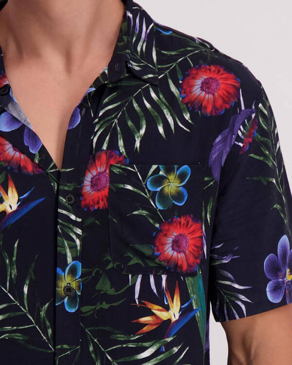 Skylark Plum Short Sleeve Shirt for Mens