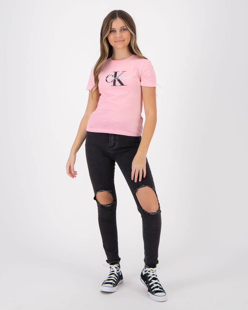 Calvin Klein Girls' Monogram Logo T-Shirt for Womens