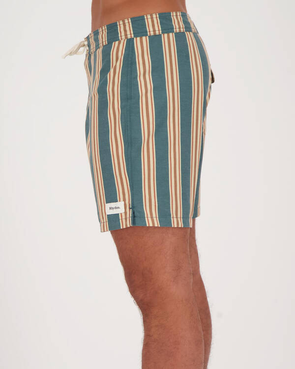 Rhythm Heritage Stripe Trunk Board Shorts for Mens