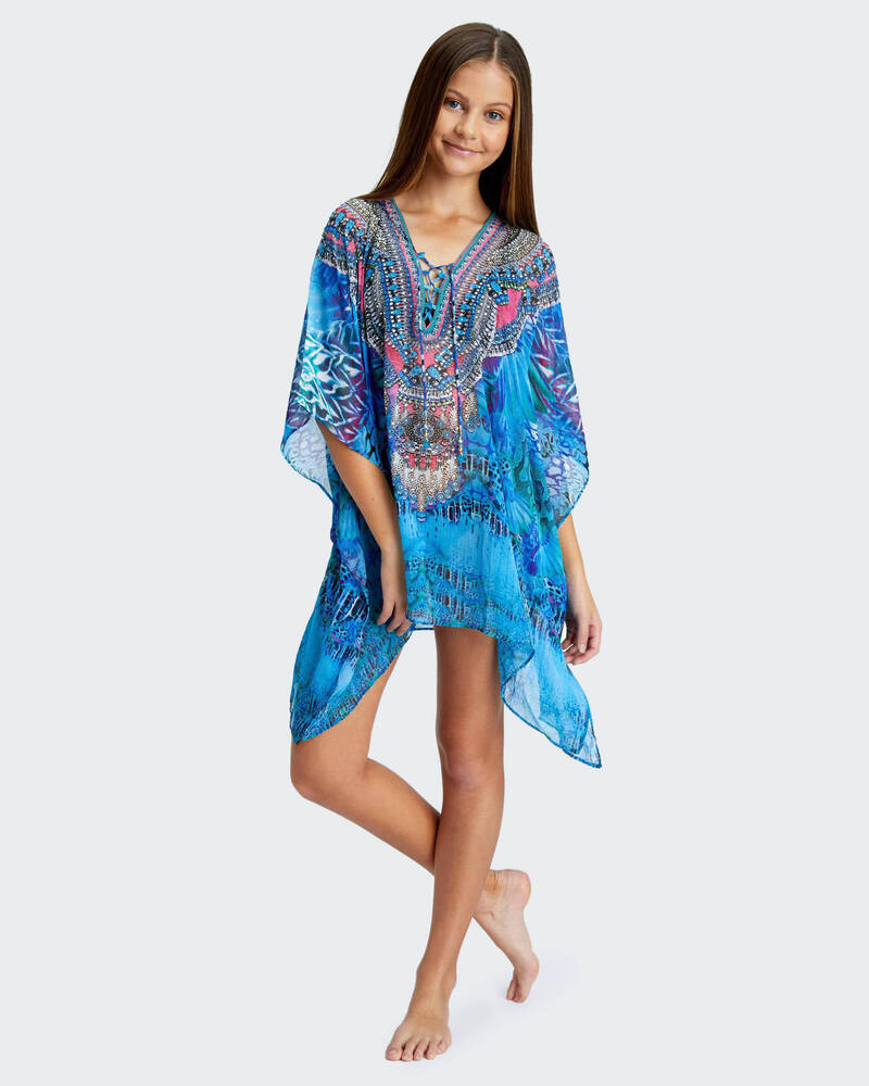 Kaiami Girls Blue Jay Kaftan Beach Cover for Womens