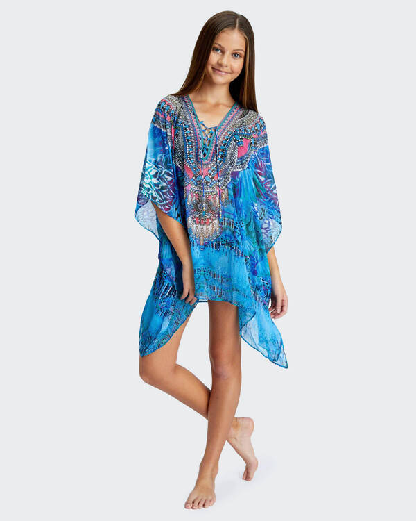 Kaiami Girls Blue Jay Kaftan Beach Cover for Womens