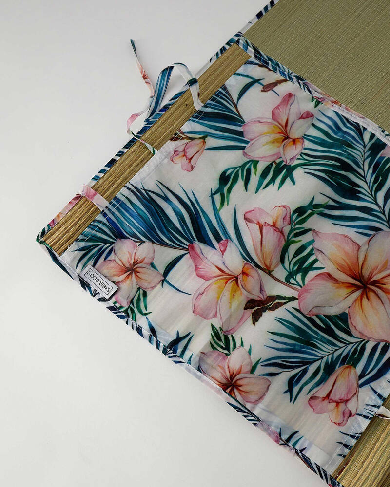 Mooloola Printed Straw Beach Mat for Womens