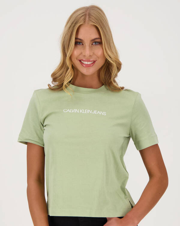 Calvin Klein Jeans Shrunken Institutional T-Shirt for Womens