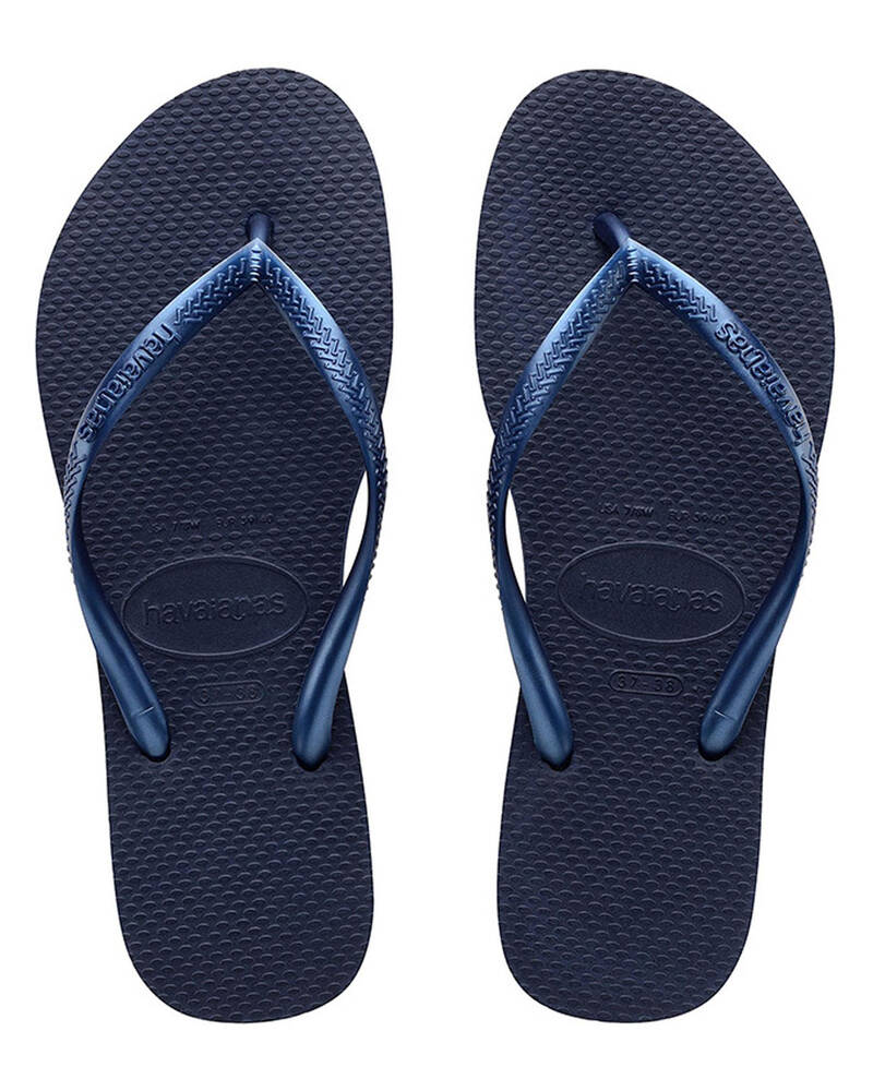 Havaianas Slim Metallic Navy Thong for Womens