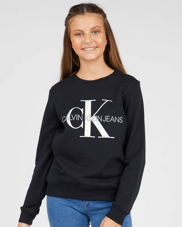 Calvin Klein Girls' Monogram Logo Sweatshirt for Womens