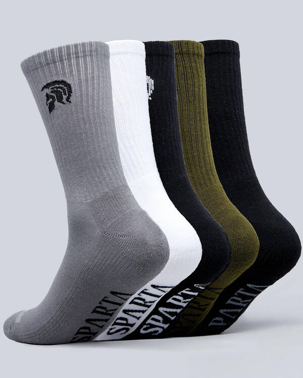 Sparta Track Crew 5pk Socks for Mens