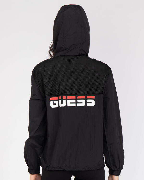 GUESS Jeans Active Mesh Sport Hooded Jacket for Womens