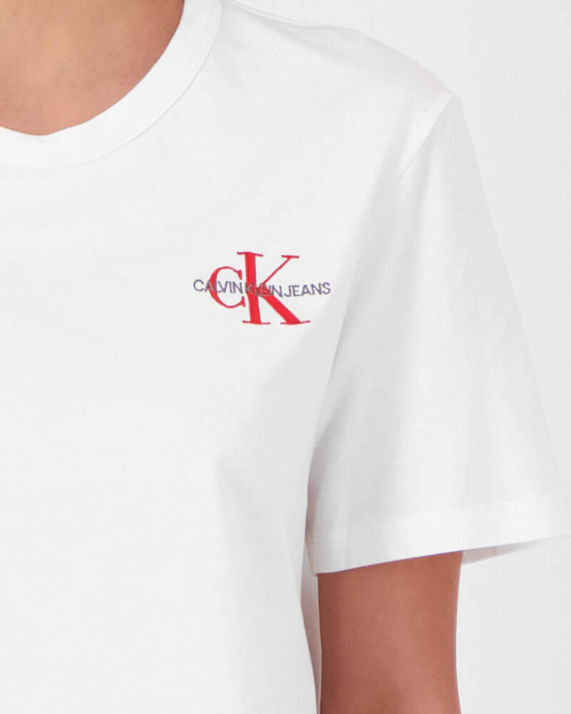 Calvin Klein Jeans Monogram Embroidery T-Shirt for Womens