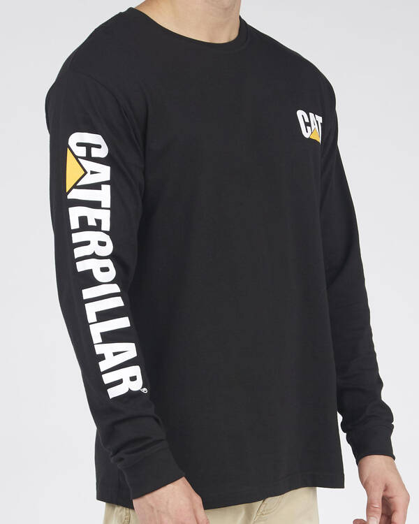 Cat Trademark Banner Long Sleeve T-shirt for Mens