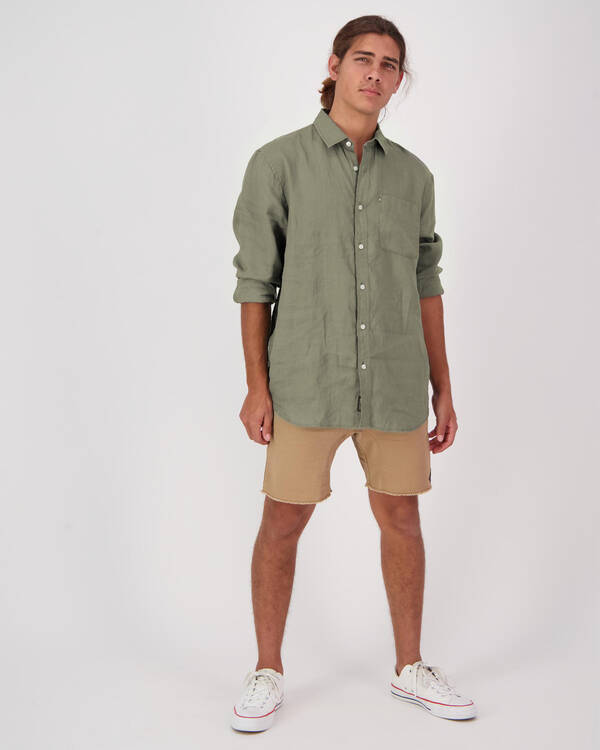 Academy Brand Hampton Linen Long Sleeve Shirt for Mens