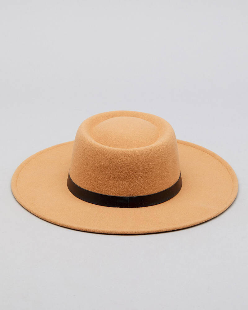 Mooloola Nina Felt Boater Hat for Womens