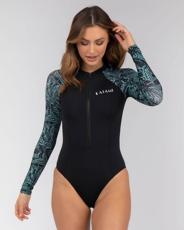 Kaiami Tiki Palm Long Sleeve Surfsuit for Womens