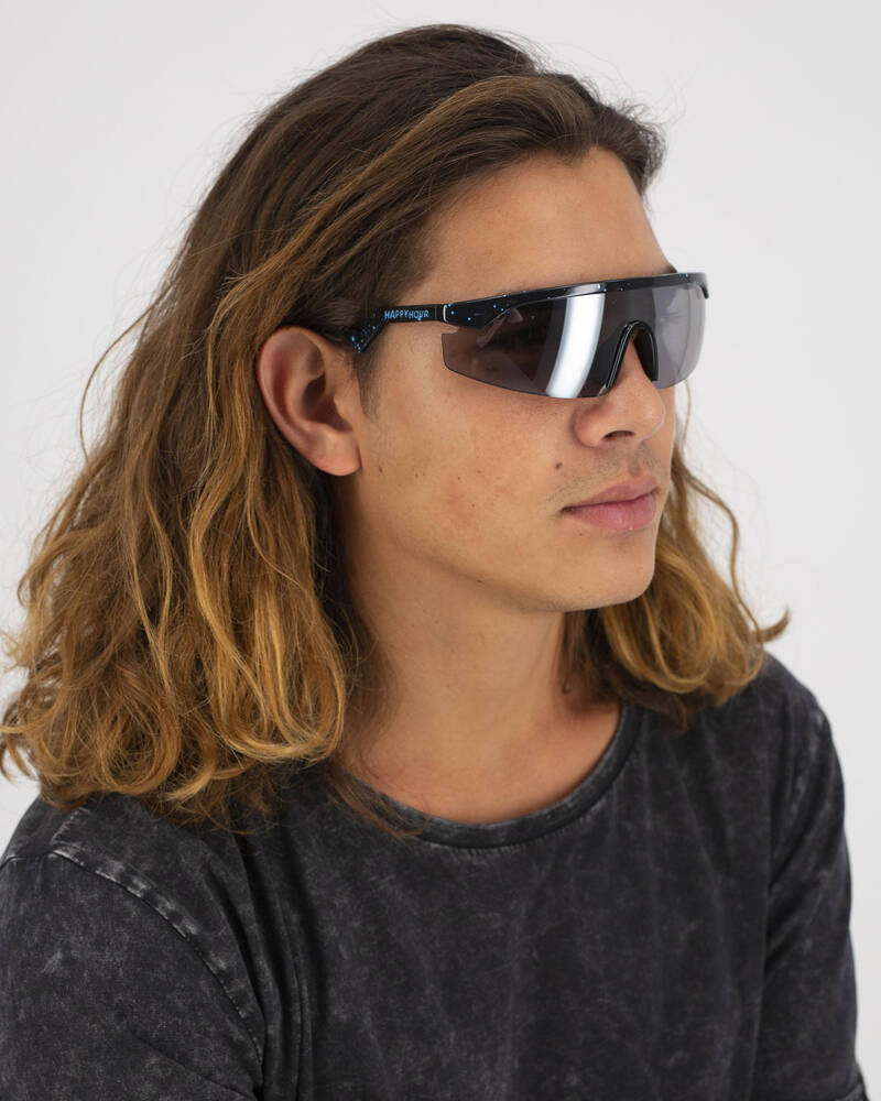 Happy Hour Accelerator Black Blue Splatter Sunglasses for Mens