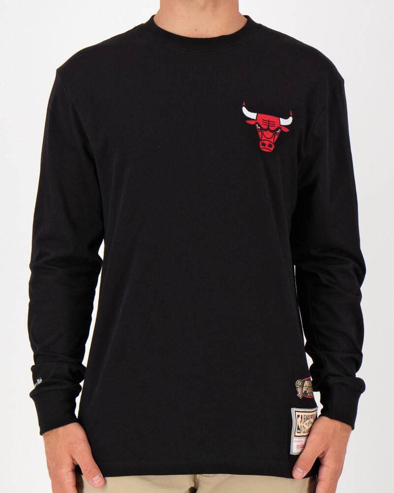 Mitchell & Ness Chicago Bulls Left HIt EMB Long Sleeve T-Shirt for Mens