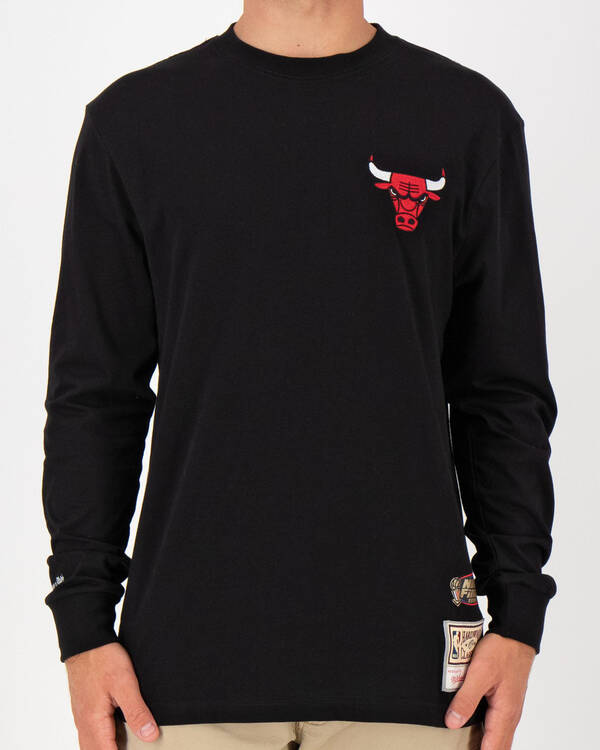 Mitchell & Ness Chicago Bulls Left HIt EMB Long Sleeve T-Shirt for Mens