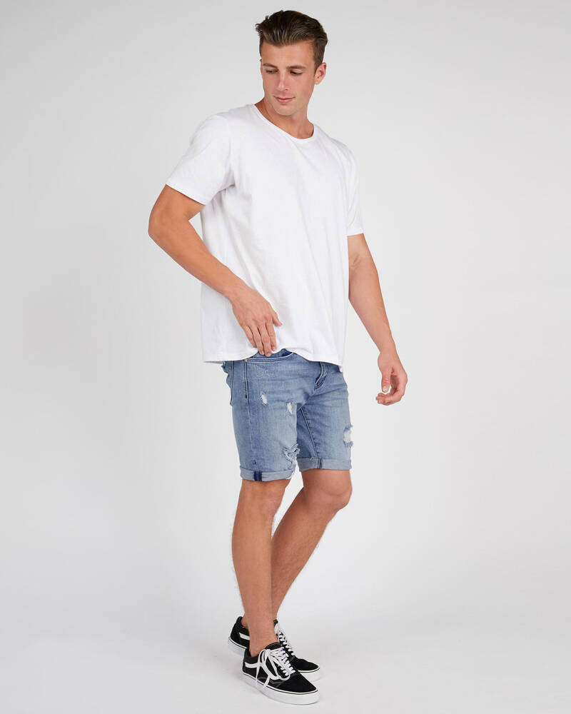 Black Palms The Skinny Denim Shorts for Mens