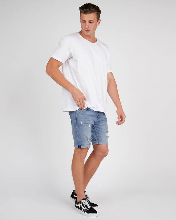 Black Palms The Skinny Denim Shorts for Mens