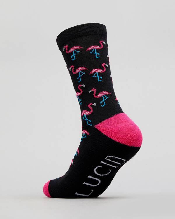Lucid Flamingo Crew Socks for Mens