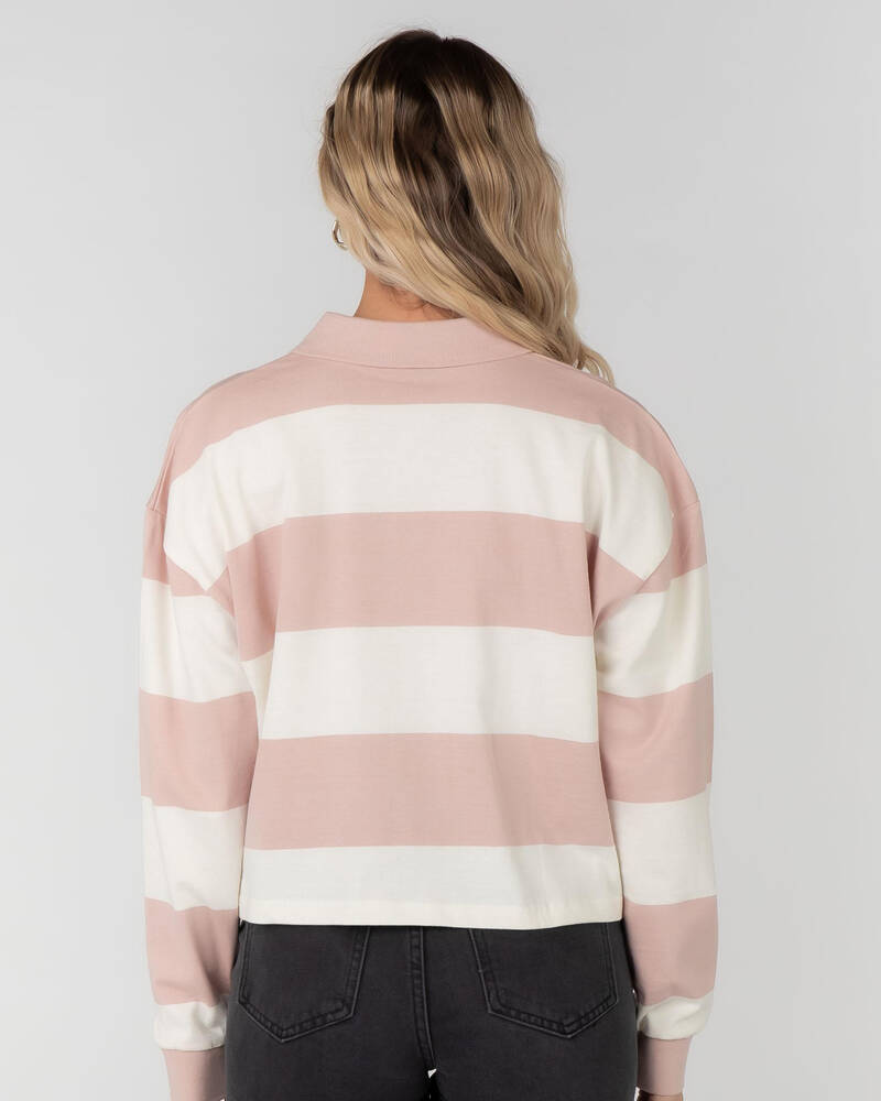 Stussy Loree Stripe Rugby Long Sleeve Shirt for Womens