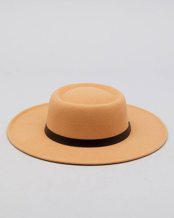 Mooloola Nina Felt Boater Hat for Womens