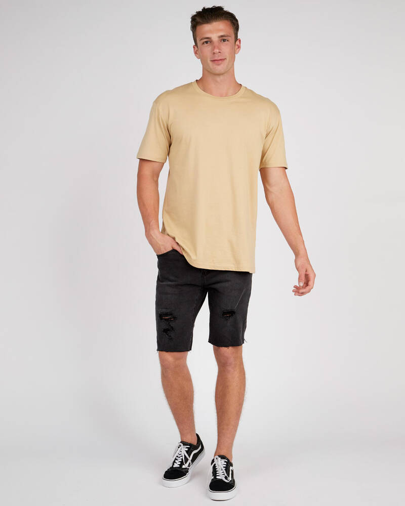 Black Palms The Skinny Denim Shorts for Mens