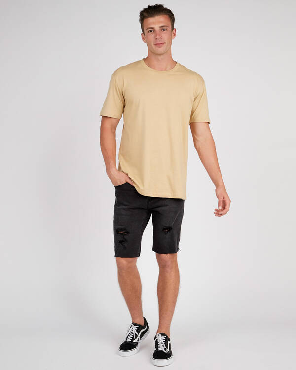 Black Palms The Skinny Denim Shorts for Mens