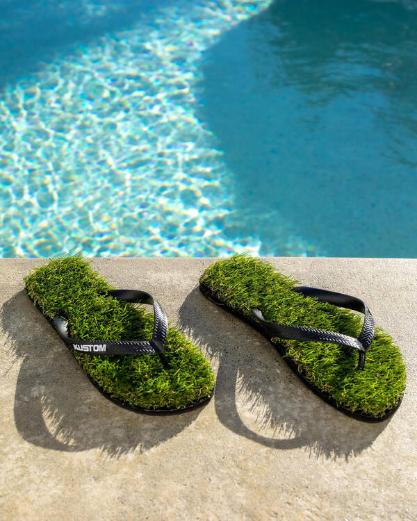 Kustom Mens Keep On The Grass Thongs for Mens