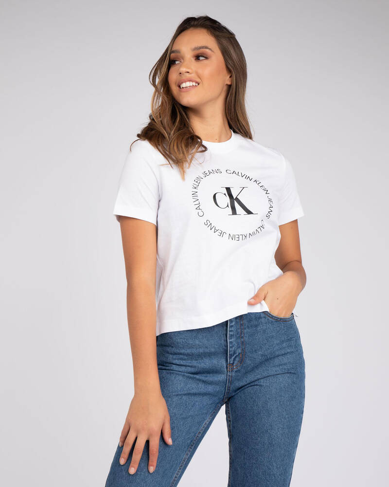 Calvin Klein Jeans CK Round Logo T-Shirt for Womens