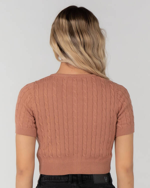 Into Fashions Tracks Knit Top for Womens