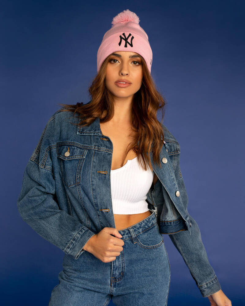 New Era Ny Yankees Pom Pom Beanie for Womens