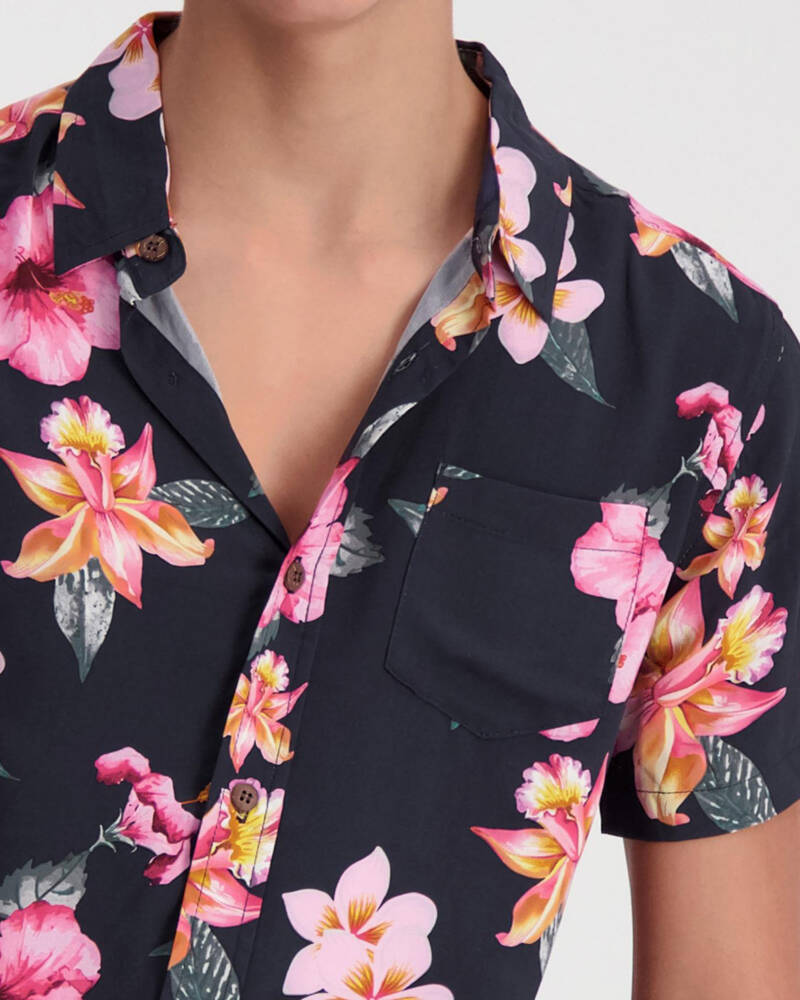 Skylark Boys' Hibiscus Short Sleeve Shirt for Mens
